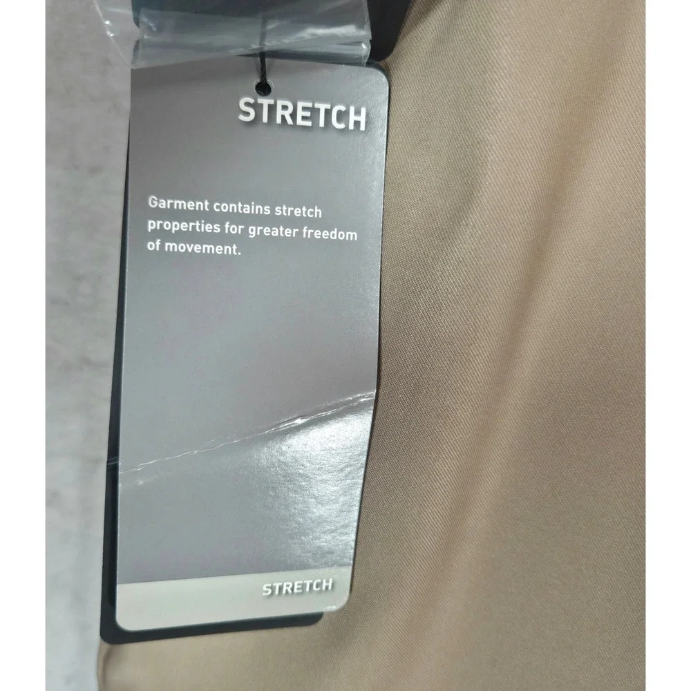Adidas Mens Climalite Golf Pants Khaki Tan Beige Stretch 3-Stripe 36 x 38 NEW